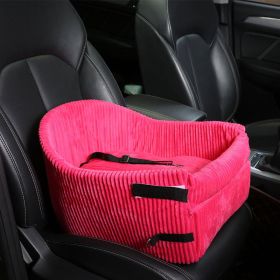 Pet Car Seat Armrest Portable Travel Car (Option: Rose Red)