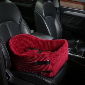 Pet Car Seat Armrest Portable Travel Car (Option: Dark Red)
