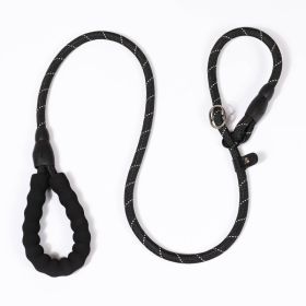 P Chain Pet Hand Holding Rope Reflective Silk Explosion-proof Pet Traction (Option: Black-M Diameter 10mm-1.4M)