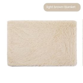 Pet Blanket Dog Bed Cat Winter Thermal Blanket (Option: Light Brown Blanket-XL)