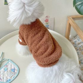 Double-sided Cloud Velvet Thickened Pet Puppy Cat Clothes (Option: Brown-XL)